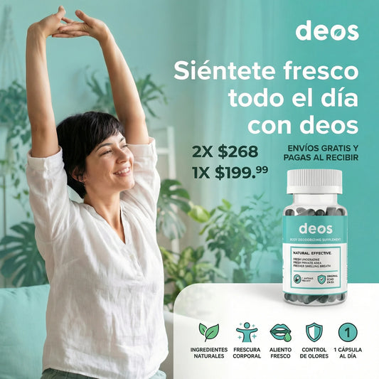 🌿 “Deos – Desodorante Interno en capsulas - Desodorante Corporal Premium | Frescura 48h | Fórmula Potente”